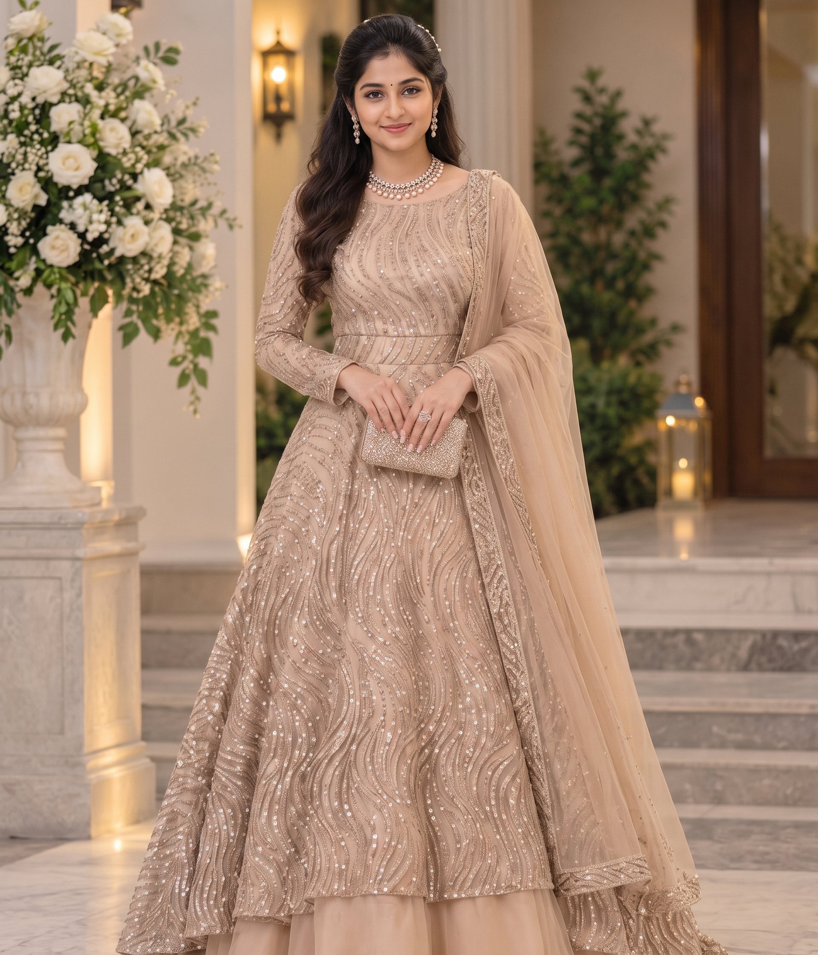 Light Peach Anarkali