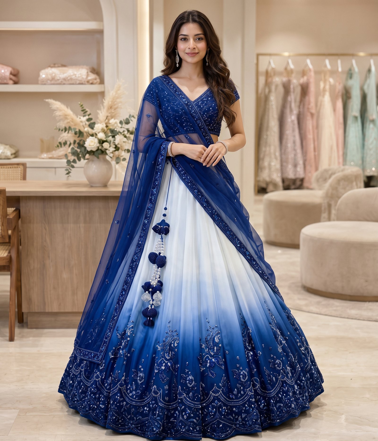 Blue Half Saree