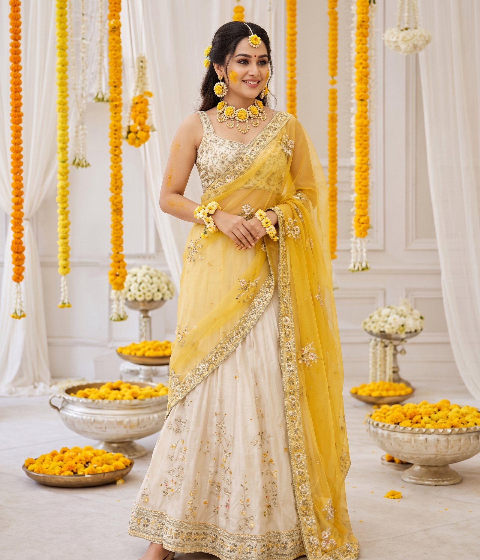 Yellow Half Saree