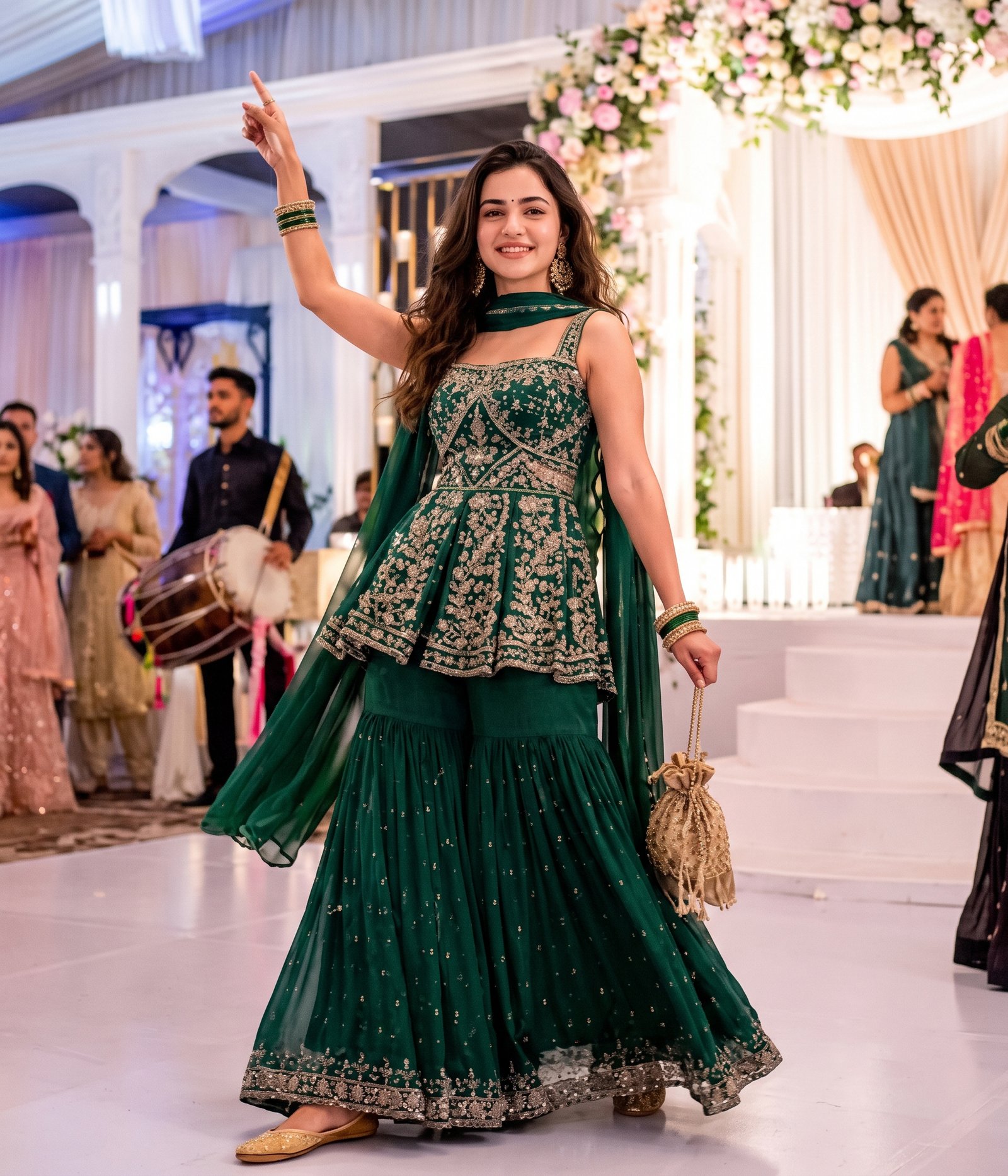 Dark Green Short Kurta