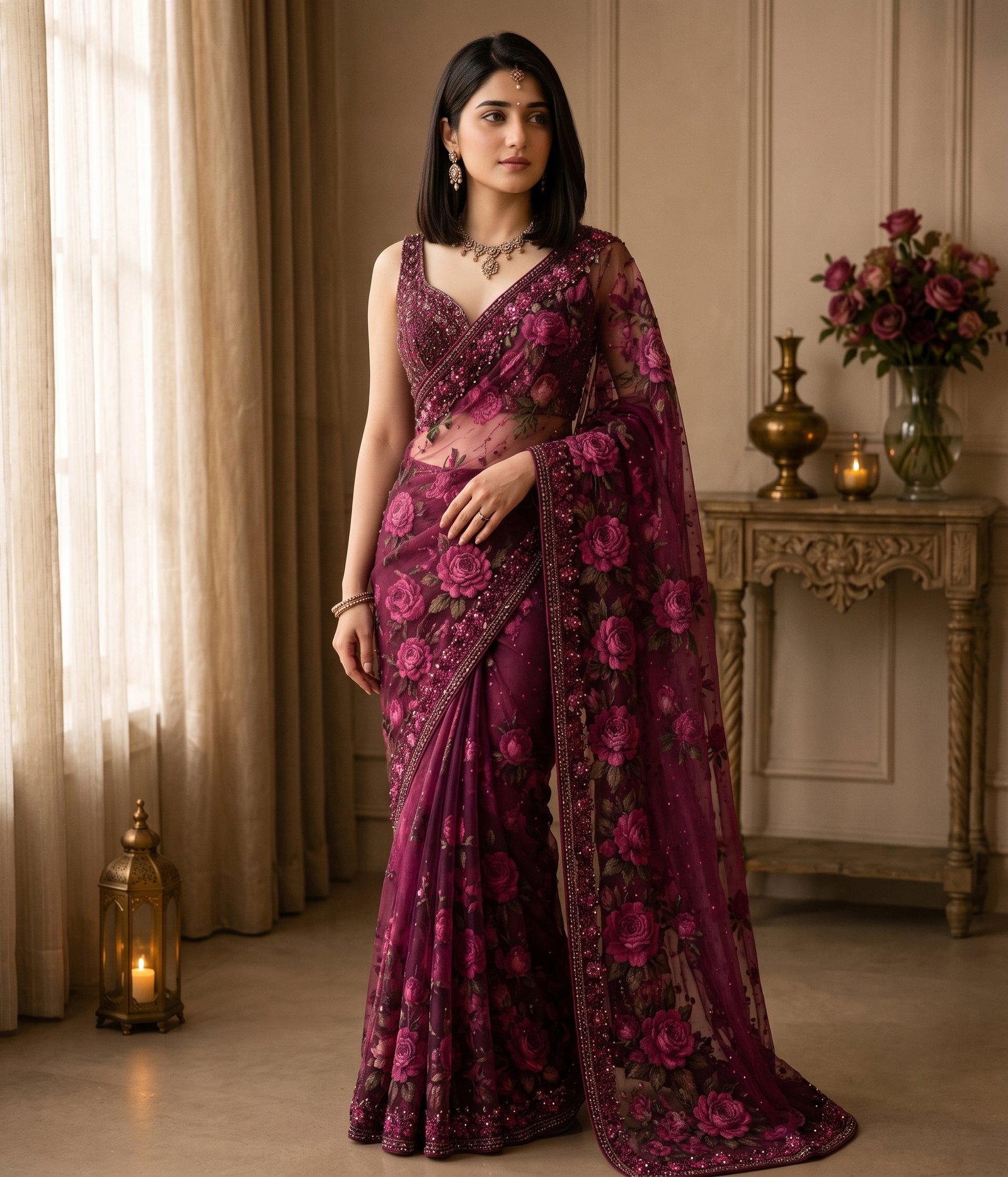 Purple Saree